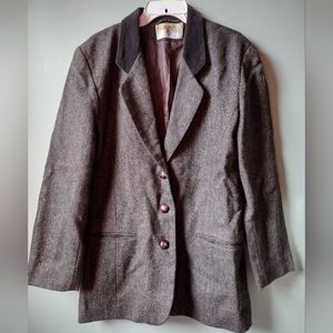 LIKE NEW International Scene 100% Wool Blazer Jacket with Velour Collar